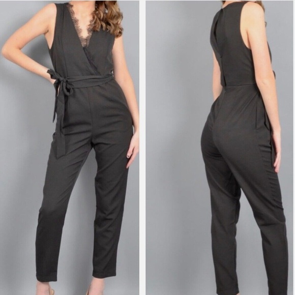 DO+BE Womens Lace Wrap V-neck Jumpsuit
Sz Small NWT Evening Party Minimalist - Picture 1 of 11